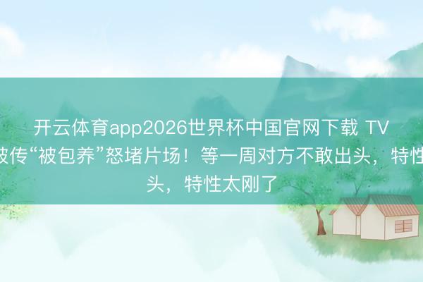 开云体育app2026世界杯中国官网下载 TVB小花被传“被包养”怒堵片场！等一周对方不敢出头，特性太刚了